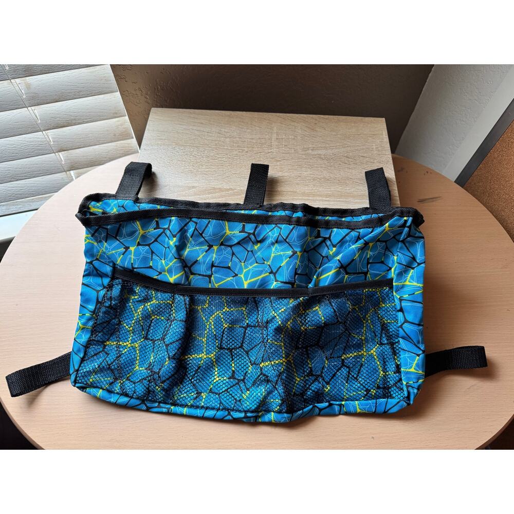 Stroller Organizer Bag – Blue Geometric Pattern
